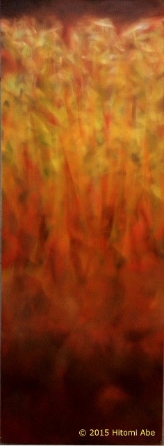 Wonder V &copy;  2013 Hitomi, oil on canvas, 40 x 120 cm